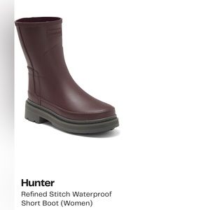 Hunter Refined Stitch Welly Rain Boots Chestnut - Women's Size 7